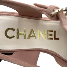 Load image into Gallery viewer, CHANEL EncreStrap Open Toe Platform Sandals Light PinkG45594 Suede rhinestone Size 38