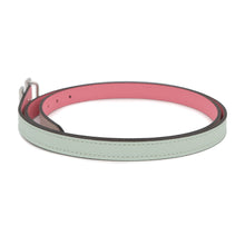 将图像加载到图库查看器中,HERMES Belt Buckle Mini H Leather Belt 24 Size 33.5" VertPeppermint/Rose Confetti Epsom Swift Leather