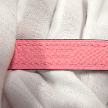 将图像加载到图库查看器中,HERMES Belt Buckle Mini H Leather Belt 24 Size 33.5" VertPeppermint/Rose Confetti Epsom Swift Leather