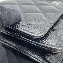 将图像加载到图库查看器中,CHANEL Chain wallet BlackAP0250 Caviar Leather