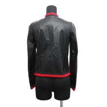 将图像加载到图库查看器中,GUCCI Leather Jacket Size 36 Black/Red/Navy Leather Cotton100%