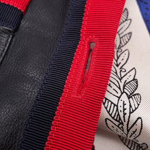 将图像加载到图库查看器中,GUCCI Leather Jacket Size 36 Black/Red/Navy Leather Cotton100%