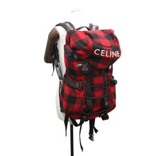 将图像加载到图库查看器中,CELINE ★CELINE Homme by Hedi Slimane Tracking Backpack Red/Black197072 Canvas