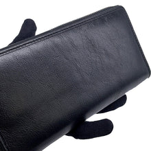 将图像加载到图库查看器中,GUCCI Interlocking G Zip Around Long Wallet Black575988 Leather
