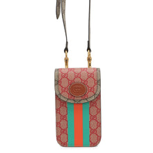 将图像加载到图库查看器中,GUCCI GG Supreme Shoulder Beige/Red/Green723766 GG Supreme Leather