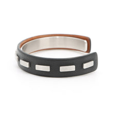 将图像加载到图库查看器中,HERMES Combination Bangle Size S Black/Silver Leather Metal