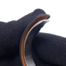 将图像加载到图库查看器中,HERMES Combination Bangle Size S Black/Silver Leather Metal