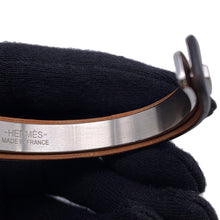 将图像加载到图库查看器中,HERMES Combination Bangle Size S Black/Silver Leather Metal