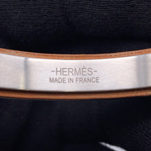 将图像加载到图库查看器中,HERMES Combination Bangle Size S Black/Silver Leather Metal