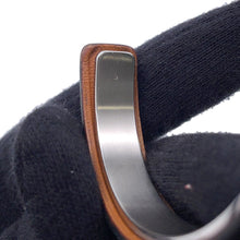 将图像加载到图库查看器中,HERMES Combination Bangle Size S Black/Silver Leather Metal