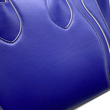 将图像加载到图库查看器中,CELINE ★Luggage Shopper Blue189793 Leather Size micro