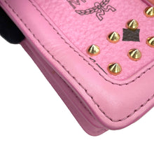 将图像加载到图库查看器中,MCM ★Visetos Studded 2-Way Bag PinkMWE4SVI76PK001 Leather Rhinestone