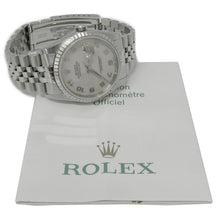 将图像加载到图库查看器中,ROLEX ★Datejust W36mm Stainless Steel Ivory Con Pewter Dial16220