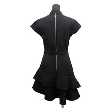 将图像加载到图库查看器中,LOUIS VUITTON ★Ruffle dress Size 38 Black Wool 98% Polyurethane2%
