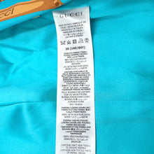 Load image into Gallery viewer, GUCCI Lipstick & Tool Print Jacket Size 38 Light Blue/Brown740422 Rayon98% Silk2%