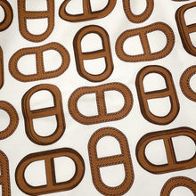 将图像加载到图库查看器中,HERMES Chaine d'Ancre Mini Skirt Size 38 White/Brown Cotton100%