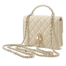 Load image into Gallery viewer, CHANEL ★Matelasse Top Handle Mini Chain Backpack Beige Lambskin