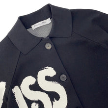 将图像加载到图库查看器中,Dior Miss Dior Graphic Short Sleeve Jacket Size 36 Black454V13AM541 Rayon83% Polyester17%