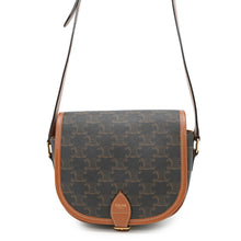 将图像加载到图库查看器中,CELINE ★Triomphe Folco Shoulder Brown191502 PVC Leather Size Medium