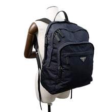 将图像加载到图库查看器中,PRADA ★Re-Nylon xSaffiano Leather Backpack Navy2VZ048 Nylon