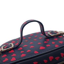 Load image into Gallery viewer, Dior Heart 2-Way Shoulder Vanity Pouch Navy/Red Leather
