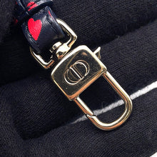 Load image into Gallery viewer, Dior Heart 2-Way Shoulder Vanity Pouch Navy/Red Leather