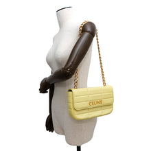 Load image into Gallery viewer, CELINE Mono Chrome Chain Shoulder Bag Yellow111273 Leather