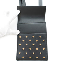 将图像加载到图库查看器中,Gianni Versace Medusa Studded Shoulder Bag Black Leather