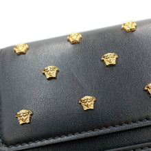 将图像加载到图库查看器中,Gianni Versace Medusa Studded Shoulder Bag Black Leather