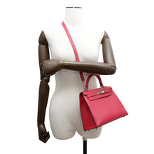 将图像加载到图库查看器中,HERMES Kelly Sellier Framboise Chevre Myzore Goatskin Size 25