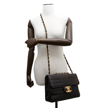 Load image into Gallery viewer, CHANEL ★Mademoiselle Chain Shoulder Bag Black Lambskin Size 30