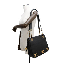 Load image into Gallery viewer, CHANEL ★Chain Tote Bag BlackA03675 Caviar Leather