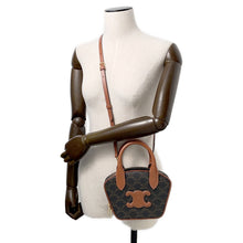 将图像加载到图库查看器中,CELINE ★Triomphe 2-way bowling bag Tan110462 PVC Leather Size Mini