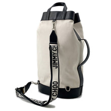 Load image into Gallery viewer, JIMMY CHOO EVAN Backpack Natural/Black222EVAN Canvas Leather