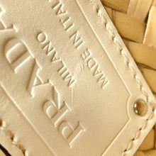 将图像加载到图库查看器中,PRADA ★Woven Palm Basket Bag Natural/White1BG314 Straw Leather