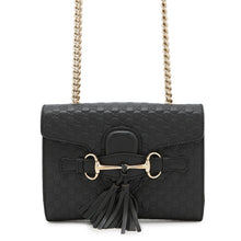 Load image into Gallery viewer, GUCCI ★Emily MicroGuccissima Chainshoulder Bag Black449636 Leather