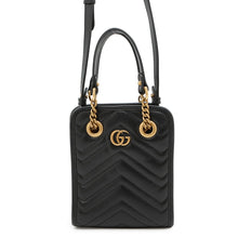 Load image into Gallery viewer, GUCCI ★GG Marmont Quilted Mini 2WAYHandbag Black696123 Leather
