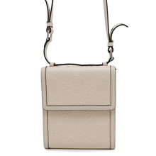 Load image into Gallery viewer, GUCCI GG-embossed messenger bag White625782 Leather