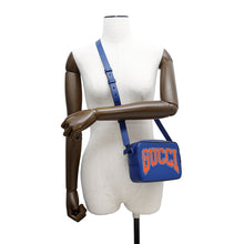 将图像加载到图库查看器中,GUCCI Logo Shoulder Bag Blue773190 Leather