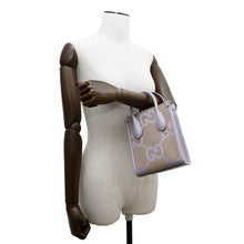 将图像加载到图库查看器中,GUCCI ★Jumbo GG 2WAY Shoulder Bag Beige/Purple671623 Canvas Leather