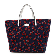 Load image into Gallery viewer, GUCCI ★Heartbeat Tote Bag Navy/Red282439 Canvas Leather