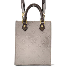 将图像加载到图库查看器中,LOUIS VUITTON Petit Sac Plat MetalicTaupe Grey/GrayM90564 Monogram Vernis Leather