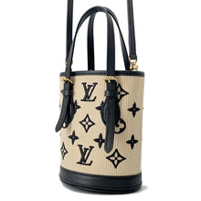 将图像加载到图库查看器中,LOUIS VUITTON Nano bucket Beige/NoirM82418 Cotton Leather Size Nano
