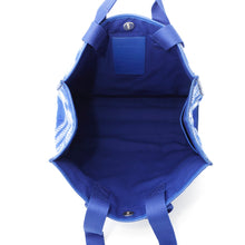 将图像加载到图库查看器中,BURBERRY ★Check Shopper Tote Bag Blue8075132 Wool Leather