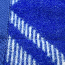 Load image into Gallery viewer, BURBERRY Check Shopper Tote Bag Blue8075132 Wool Leather