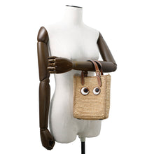 将图像加载到图库查看器中,ANYA HINDMARCH Eyes N/S 2-Way Tote Bag Beige/Brown5050925189057 Raffia Leather Size Mini