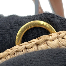 将图像加载到图库查看器中,ANYA HINDMARCH Eyes N/S 2-Way Tote Bag Beige/Brown5050925189057 Raffia Leather Size Mini