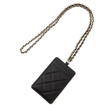 Load image into Gallery viewer, CHANEL ★Matelasse CC Logo Chain strap Card Case BlackA01745 Lambskin