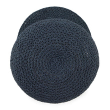 Load image into Gallery viewer, HERMES Side Serie Button Cap Size 58 Navy Raffia