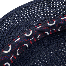 Load image into Gallery viewer, HERMES ★Side Serie Button Cap Size 58 Navy Raffia